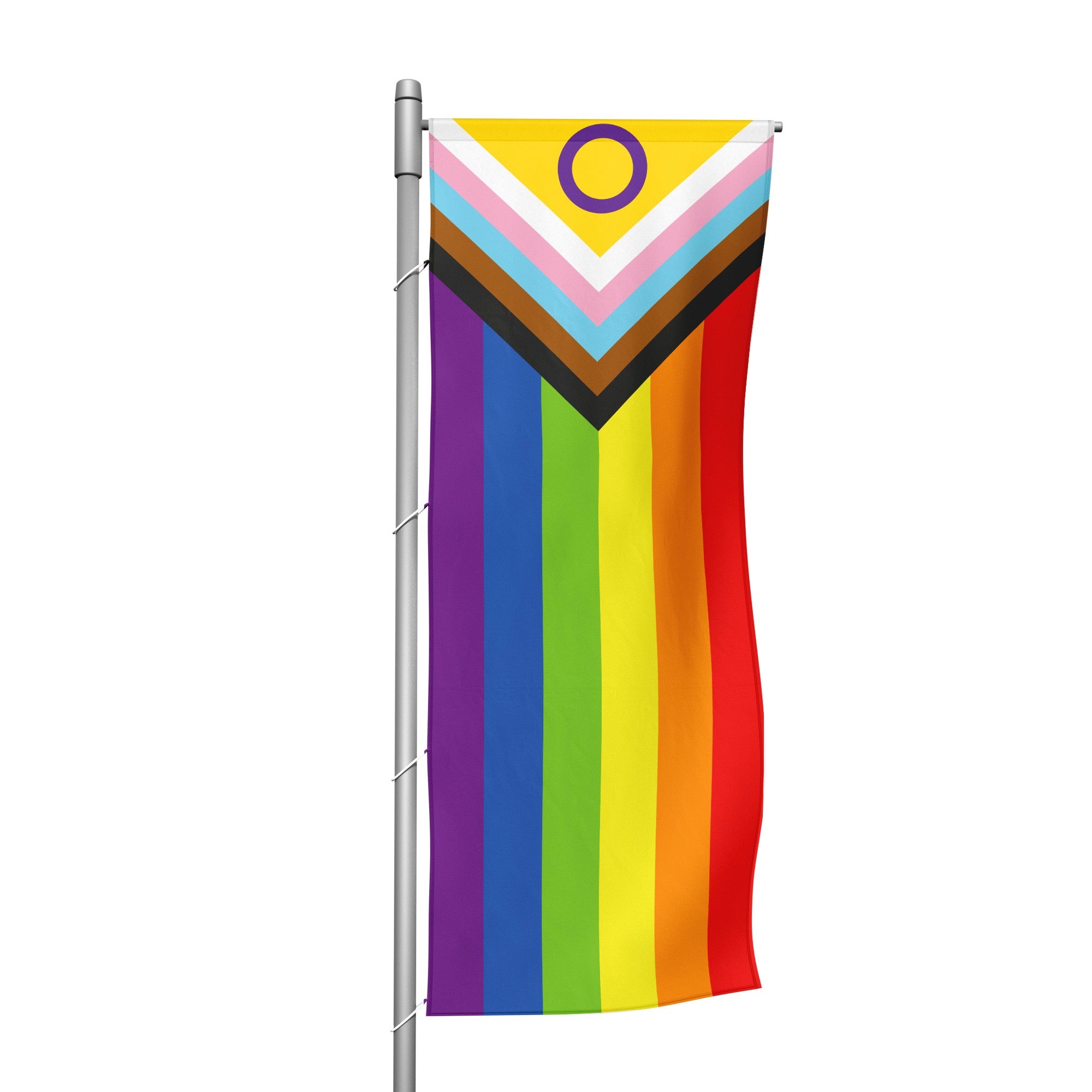 Inter*-inclusive Progress Pride - Hochformatfahne