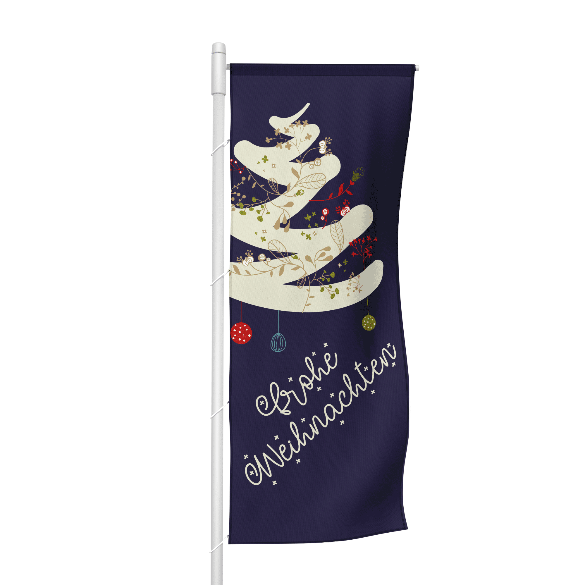 Frohe Weihnachten - Hochformatfahne